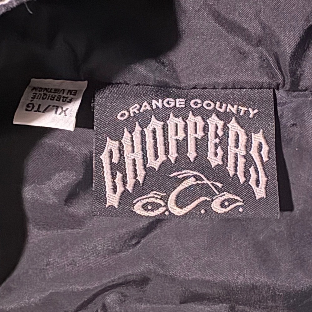 VintageOrange County Choppers  Windbreaker Jacket Grey Black Embroidered Mens XL - Picture 3 of 4